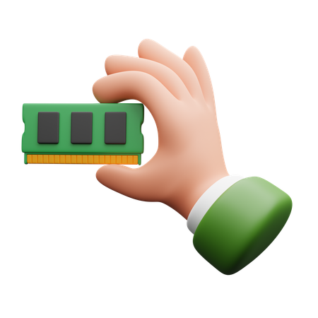 Hand Holding Memory Card  3D Icon