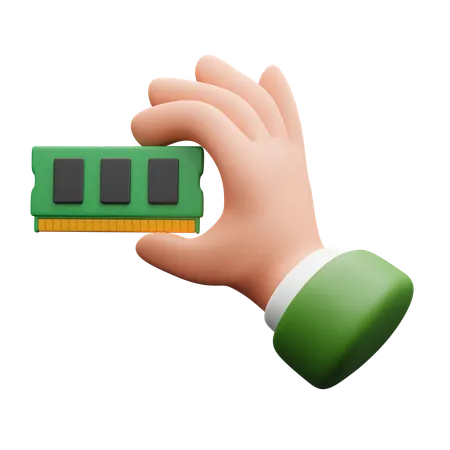 Hand Holding Memory Card  3D Icon