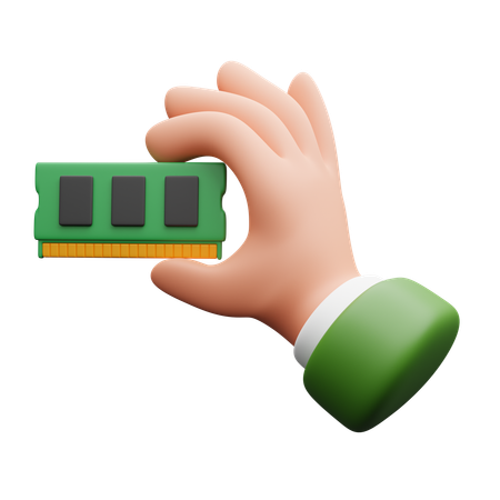 Hand Holding Memory Card  3D Icon