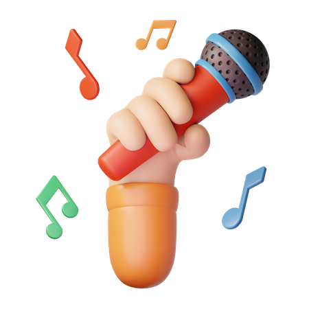 Hand Holding Mic  3D Icon