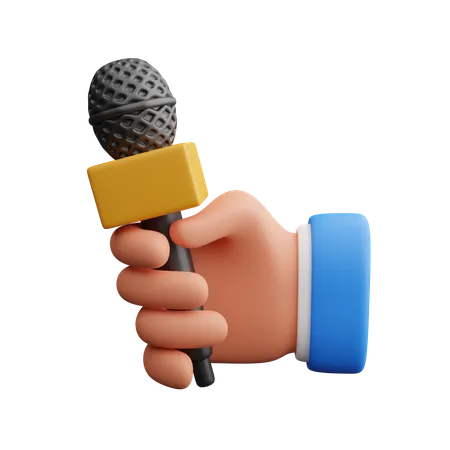 Hand Holding Microphone Download This Item Now 3D Icon