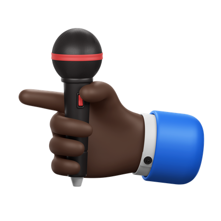 Hand Holding Microphone  3D Icon