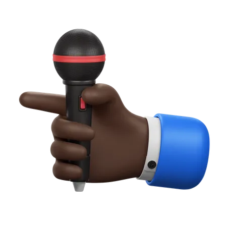 Hand Holding Microphone  3D Icon