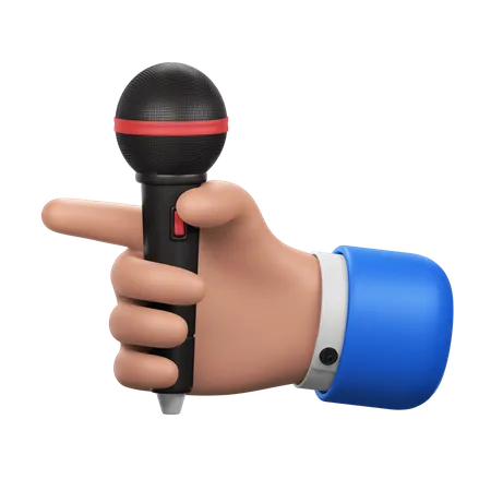 Hand Holding Microphone  3D Icon