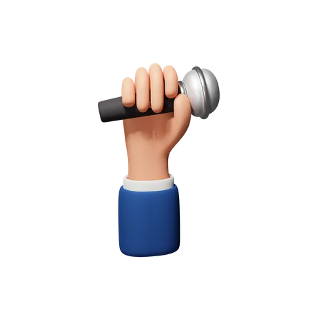 Hand Holding Microphone  3D Icon