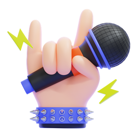 Hand Holding Microphone  3D Icon