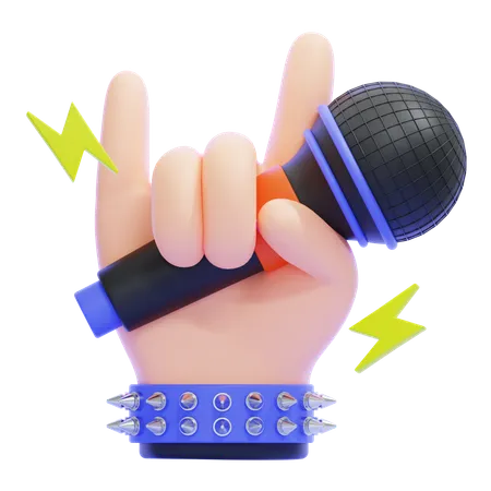 Hand Holding Microphone  3D Icon