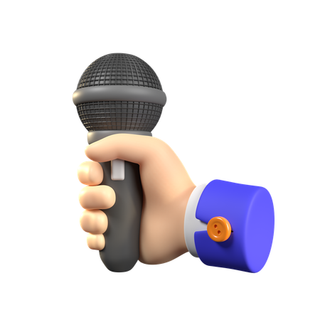 Hand Holding Microphone  3D Icon