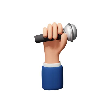 Hand Holding Microphone Download This Item Now 3D Icon