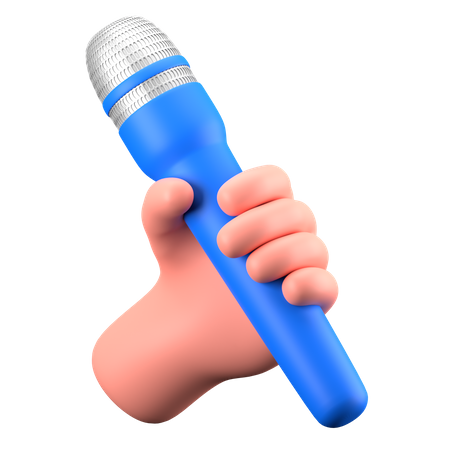 Hand Holding Microphone  3D Icon