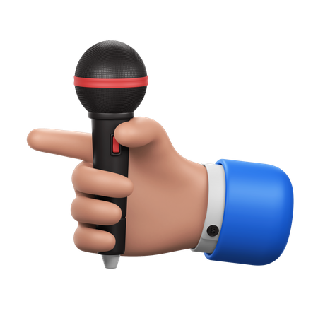 Hand Holding Microphone  3D Icon
