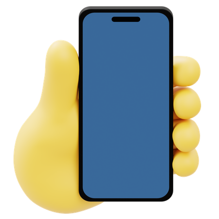 Hand Holding Mobile  3D Icon