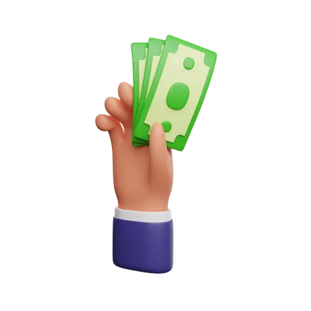 Hand holding money  3D Icon