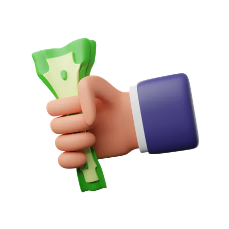 Hand holding money  3D Icon