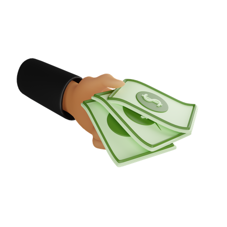 Hand Holding Money  3D Icon