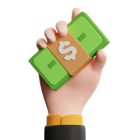 Hand Holding Money  3D Icon