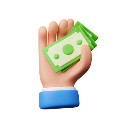 Hand holding money  3D Icon