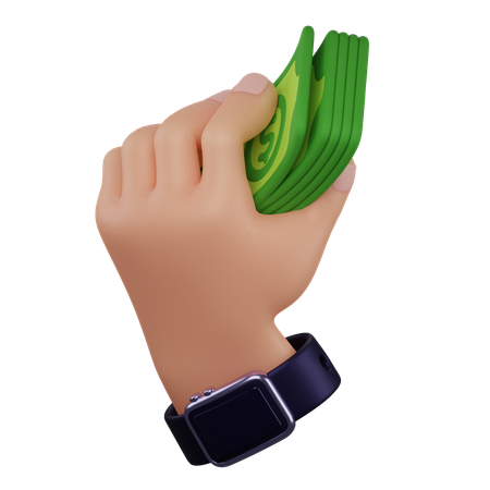 Hand Holding Money  3D Icon