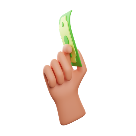 Hand Holding Money  3D Icon