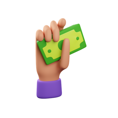 Hand Holding Money  3D Icon