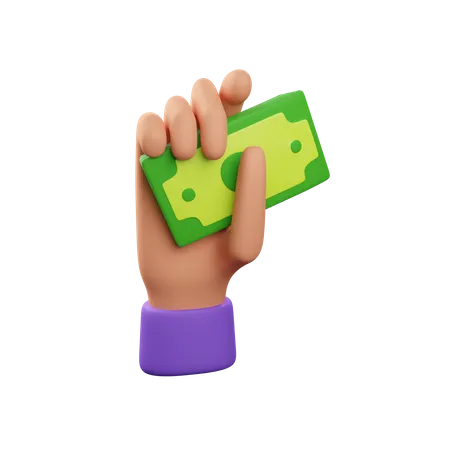 Hand Holding Money  3D Icon