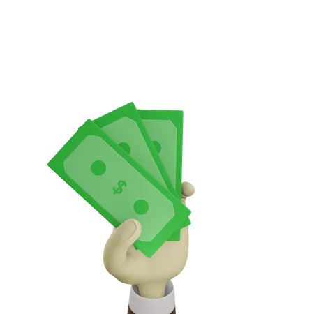 Hand Holding Money  3D Icon