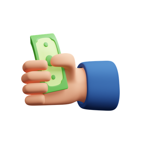 Hand Holding Money  3D Icon