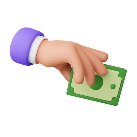 Hand holding money  3D Icon