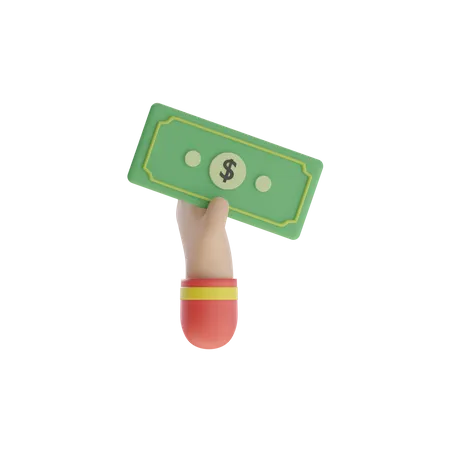 Hand holding money  3D Icon