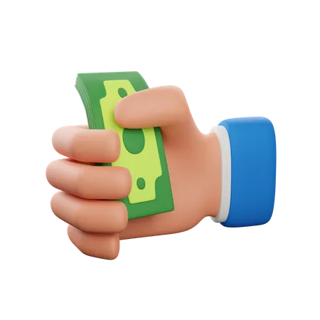 Hand holding money  3D Icon