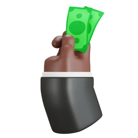 Hand Holding Money  3D Icon