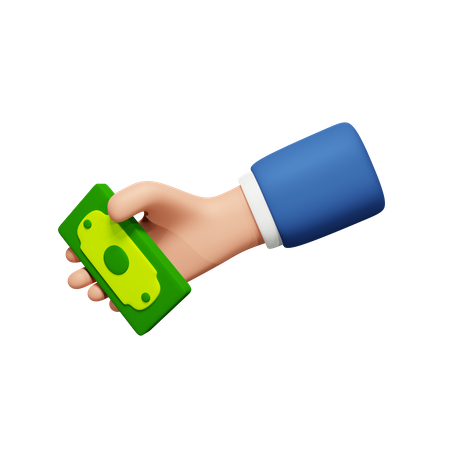 Hand Holding Money  3D Icon