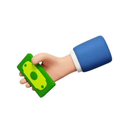 Hand Holding Money  3D Icon