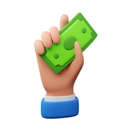 Hand holding money  3D Icon