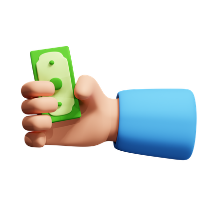 Hand Holding Money  3D Icon