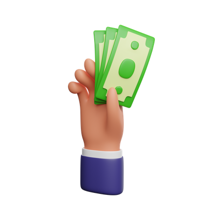 Hand holding money  3D Icon