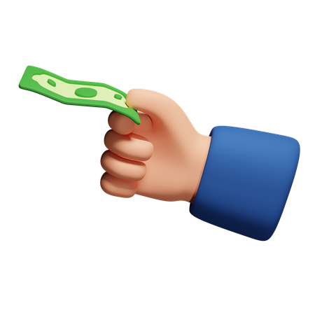 Hand Holding Money  3D Icon