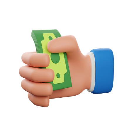 Hand holding money  3D Icon