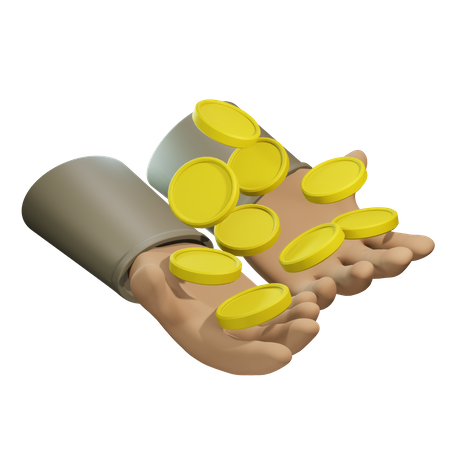 Hand Holding Money 3D Illustration