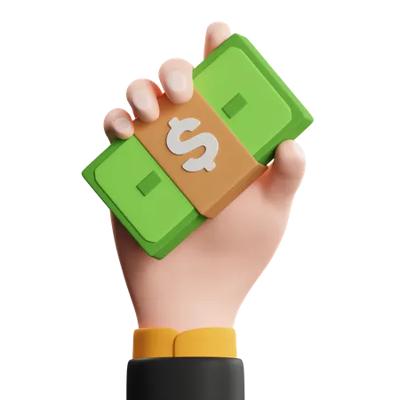 Hand Holding Money  3D Icon