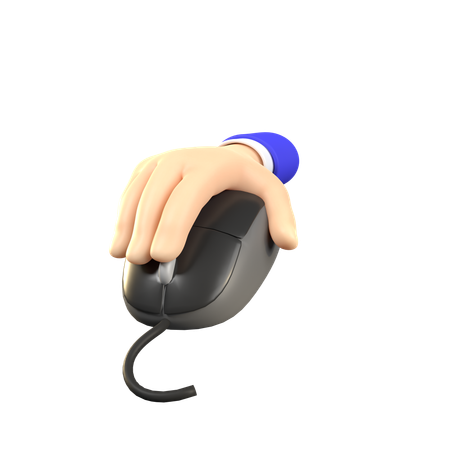 Hand Holding Mouse  3D Icon