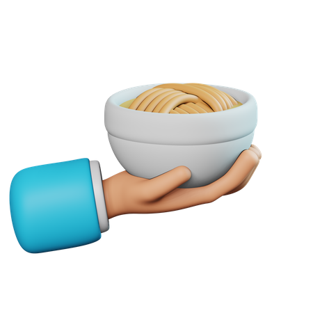 Hand Holding Noodle Food  3D Icon