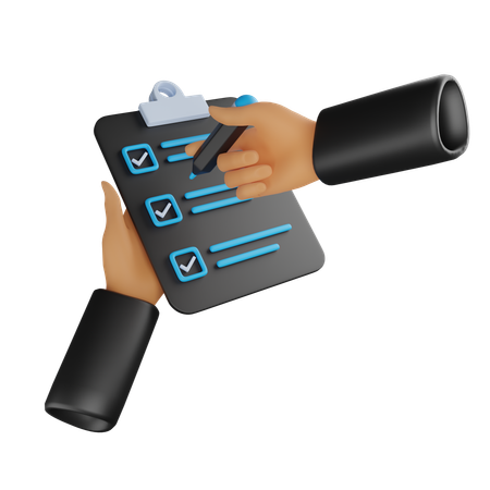 Hand Holding Notes  3D Icon