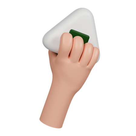 Hand Holding Onigiri  3D Icon