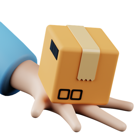 Hand Holding Package  3D Icon