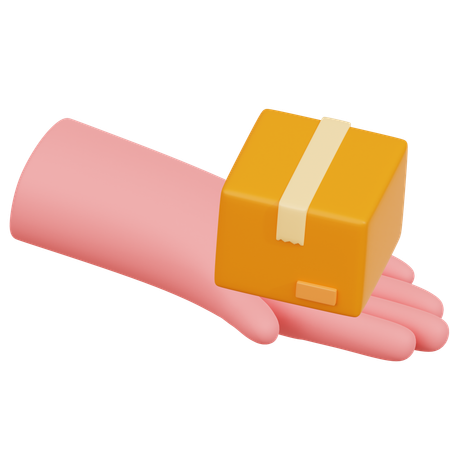 Hand Holding Package  3D Icon
