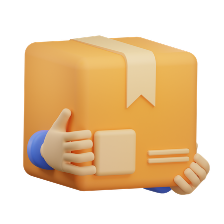 Hand Holding Package  3D Icon