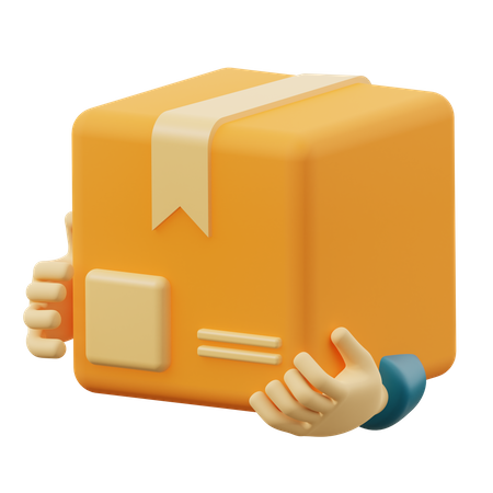 Hand Holding Package  3D Icon