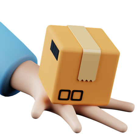 Hand Holding Package  3D Icon