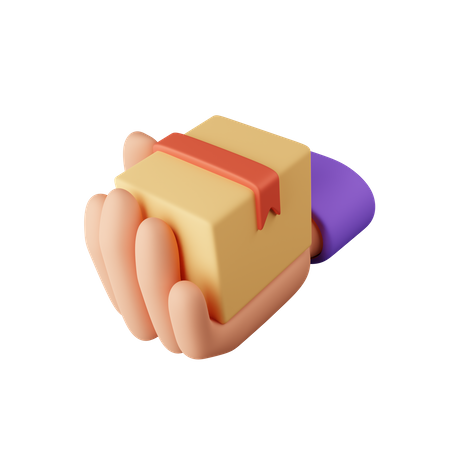 Hand Holding Package  3D Icon